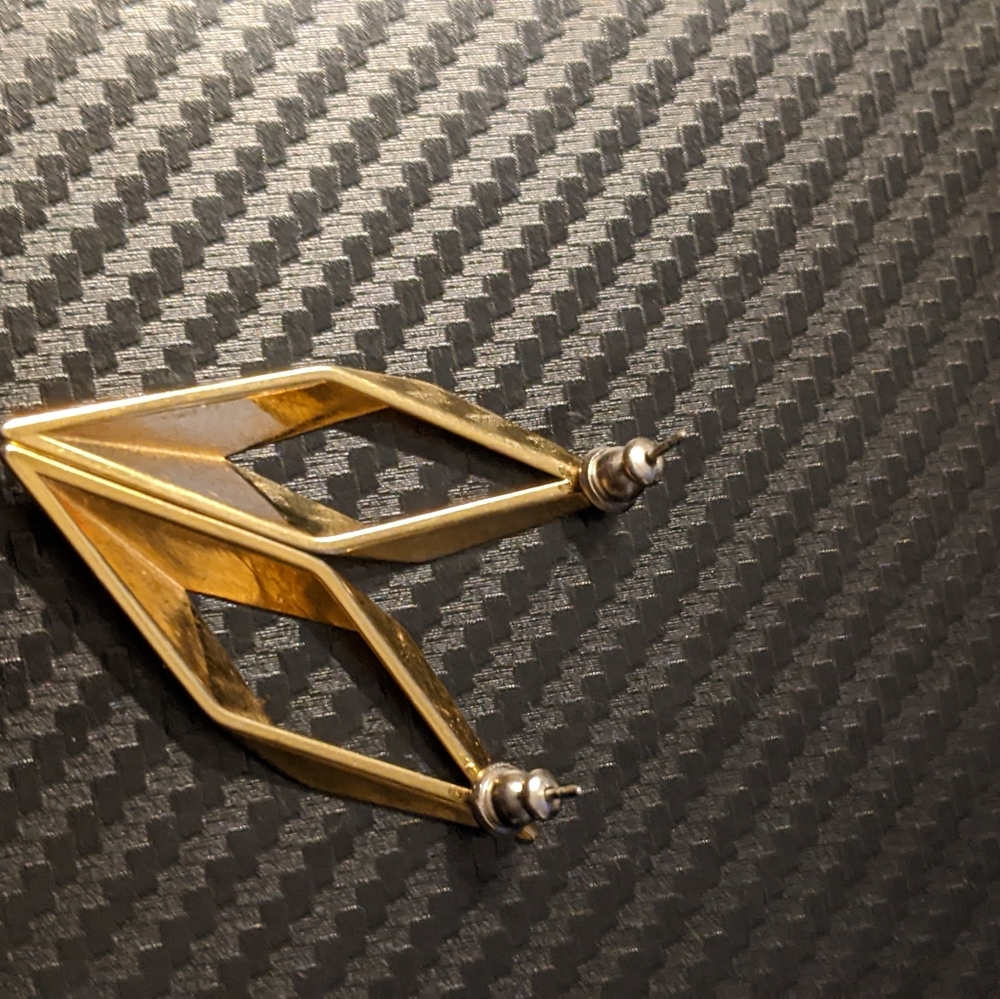 Art Deco Triangle Earrings - Picture 4 of 4